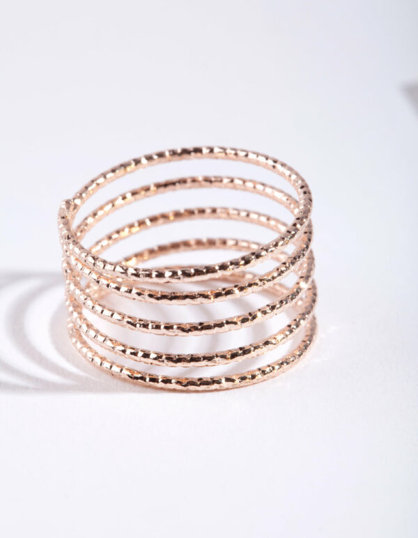 Rose Diamond Cut Spiral Ring