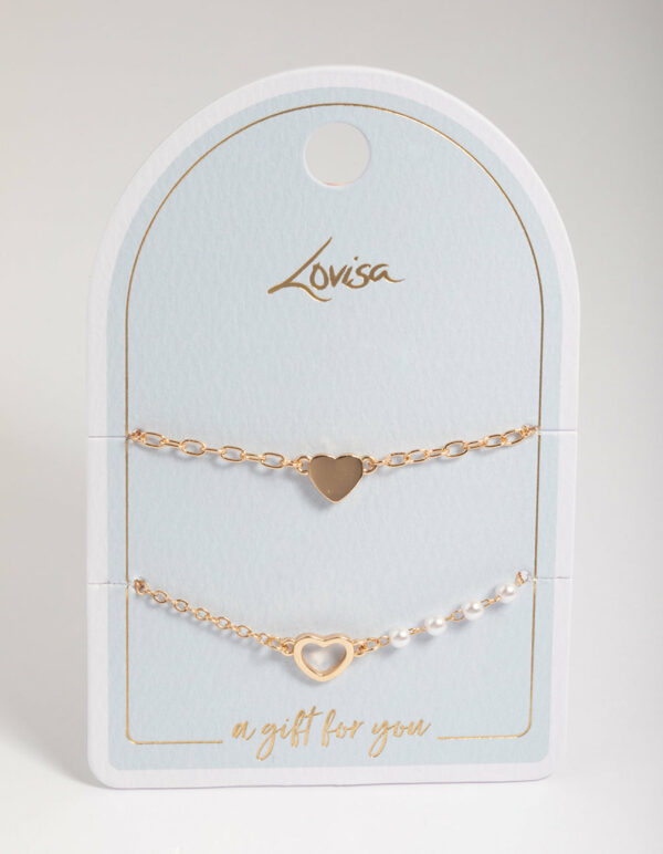 Open Heart & Pearl Bracelet Pack