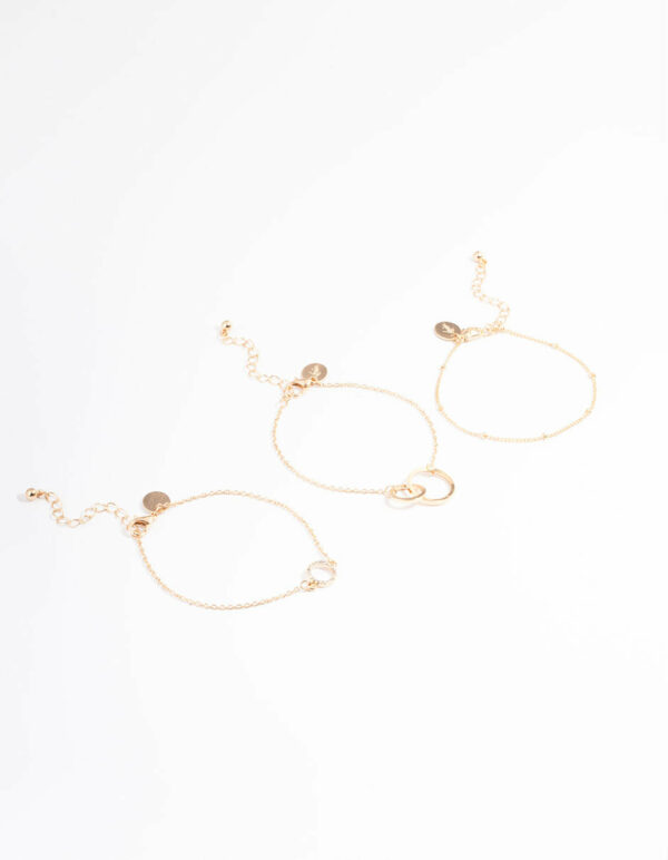Open Circle Linked Bracelet Pack