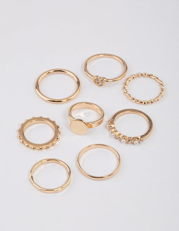 Disc & Heart Ring 8-Pack