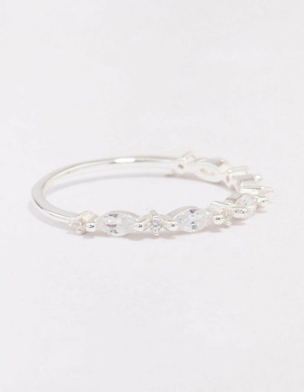 Alternating Marquise Round Ring