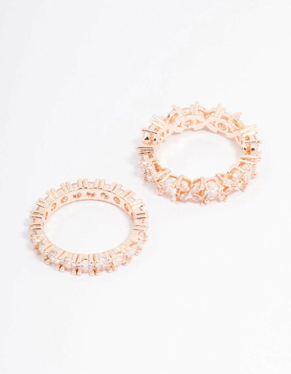 Rose Flower Stacking Ring Set