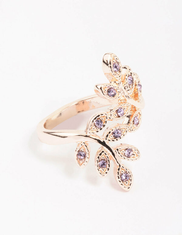 Rose Floral Leaf Wrap Ring