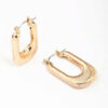 Ribbed Rectangular Hoop Earrings