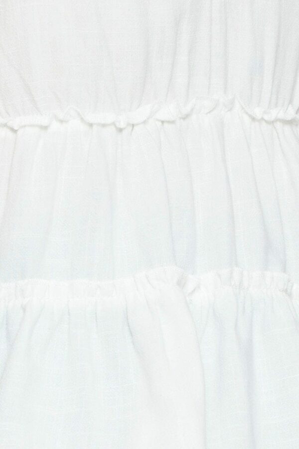 White Peplum Blouse Sleeveless V-Neck - Image 6
